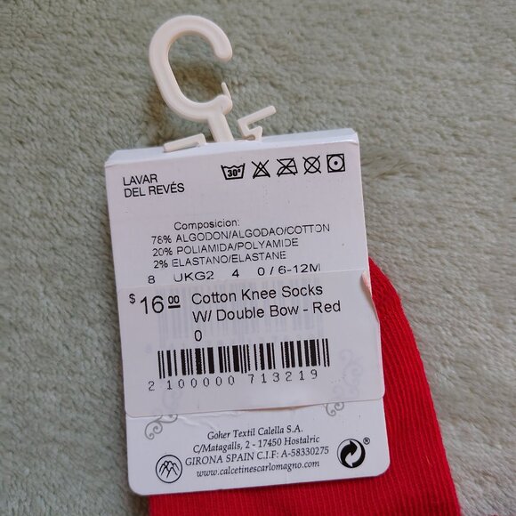 Red long bow socks - 6-12M - Carlomagno Kids - NWT - Picture 4 of 4